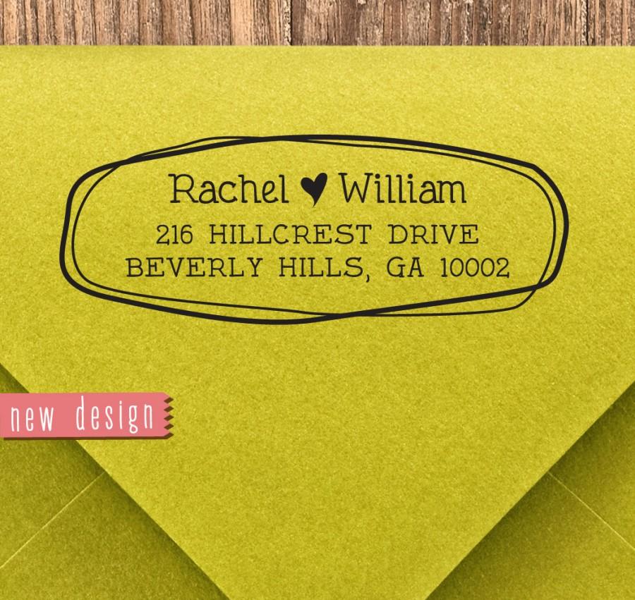 Mariage - CUSTOM ADDRESS STAMP, personalized pre inked address stamp, pre inked custom address stamp, return address stamp with proof - Stamp b5-12