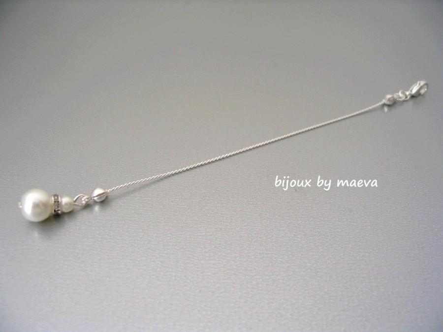 زفاف - wedding jewelry pendant back for pearl bridal necklace ivory and rhinestone