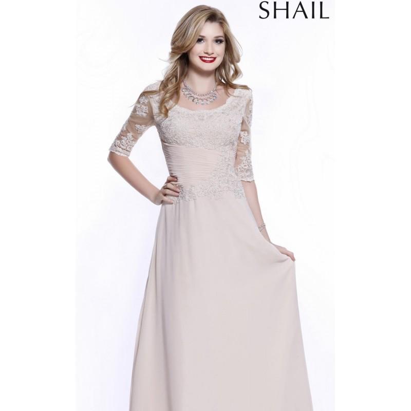 Mariage - Nude Chiffon Long Gown by Shail K Social Collection - Color Your Classy Wardrobe