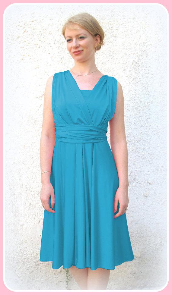 زفاف - Infinity Wrapping Dress in color blue  turquoise