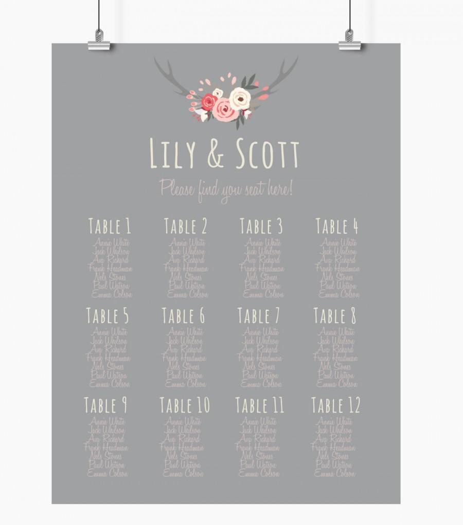 Свадьба - Wedding Seating Chart,  Printable seating chart, Find your seat sign,  winter wedding seating chart,  cheap wedding