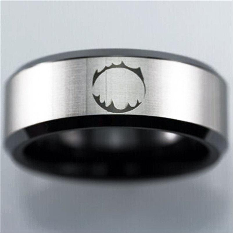 زفاف - Free Engraving Top Quality Dark Souls Design Black Two Tone Tungsten ring Comfort Fit Design His or Her Wedding Ring or Promise Ring