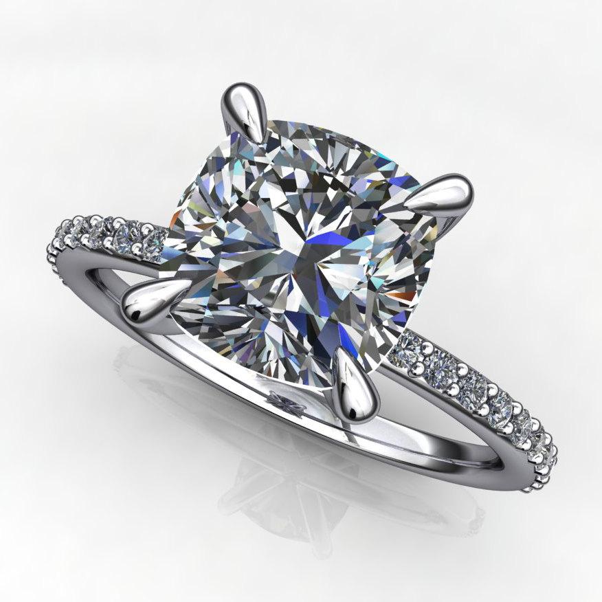 Свадьба - shay ring - 2 carat cushion cut NEO moissanite engagement ring