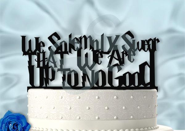 Mariage - We Solemnly Swear Harry Potter Inspired Wedding Cake Topper