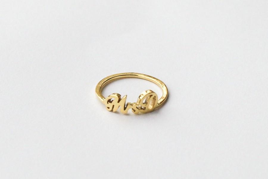 زفاف - Personalized Mrs. Ring With Your Future Initials - Bride Ring In Sterling Silver - Gift Box Included - Wedding Gift - JR03