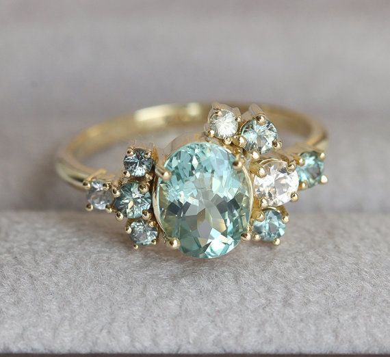 Hochzeit - Custom Gemstone Cluster Ring - Deposit