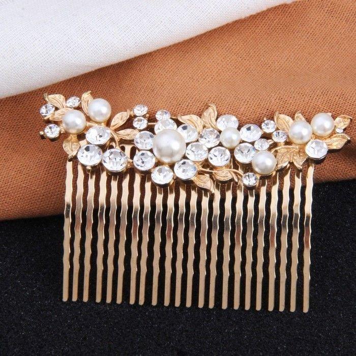Hochzeit - Decorative Bridal Hair Accessories Gold Hairpin