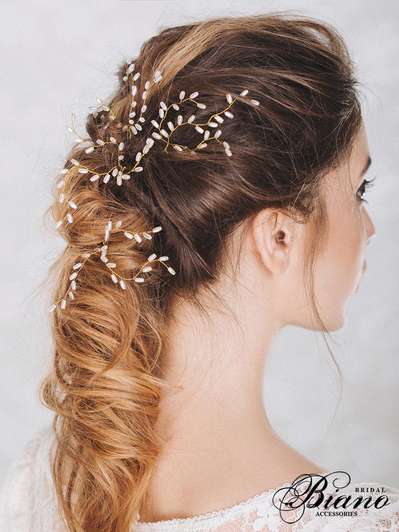 Свадьба - Bridal Hair Pins, Set of 3 Wedding Hair Pin, Pearl bobby pins, Bridal HairPins,  Pearl Hair Pins, Wedding Hairpiece,Wedding Hair Accessories