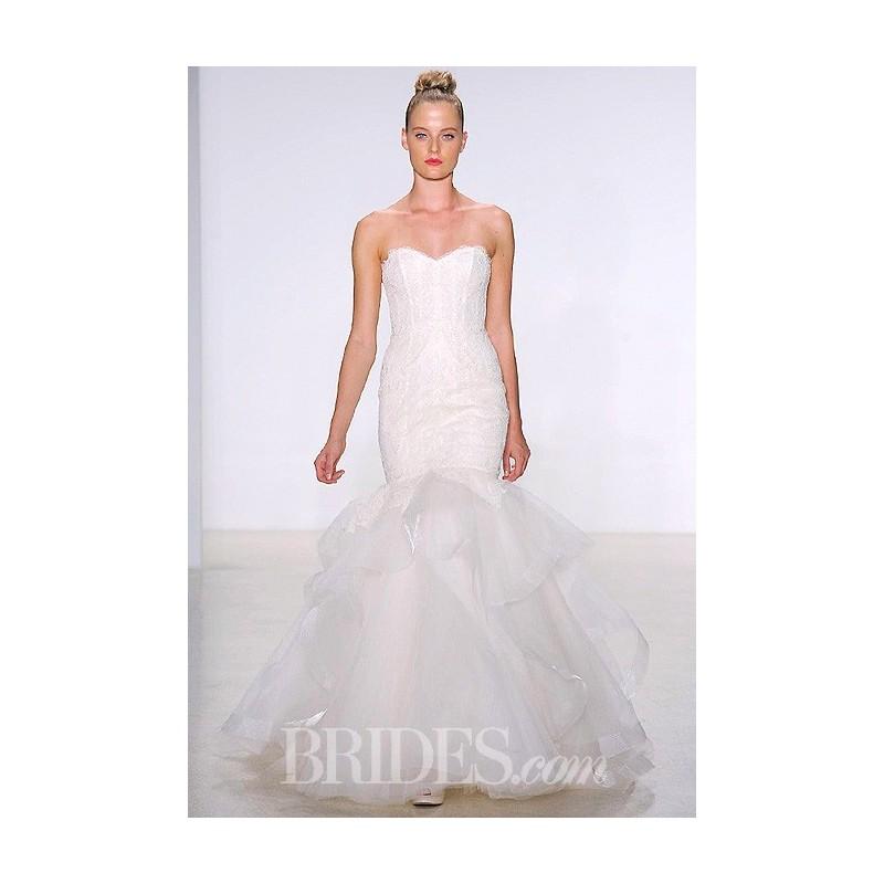 Свадьба - Amsale - Fall 2014 - Carson Strapless Lace and Tulle Mermaid Wedding Dress - Stunning Cheap Wedding Dresses
