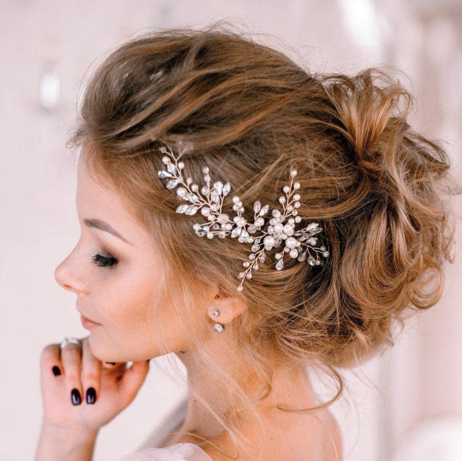 Wedding - Bridal hair piece-Wedding hair vine pearls-Crystal Bridal headpiece- Bridal hair vine-Wedding head piece -Hair vine Bride-Bohemian headpiece