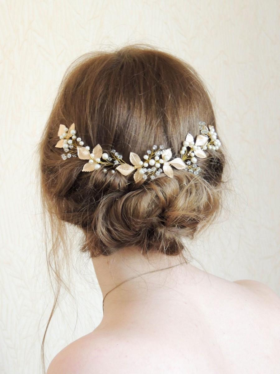 Wedding - Bridal Head Piece, Leaf halo, Gold leaf headband,Wedding tiara,Wedding headpieces,Gold Leaf Headpiece,Bridal Hair Halo,bohemian,hair chain