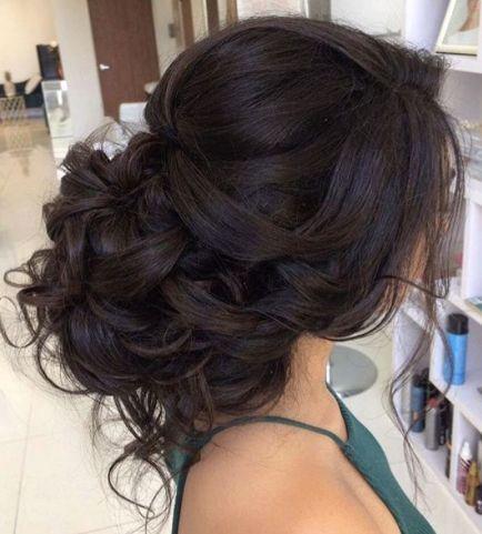 Hochzeit - Loose Curls Updo Wedding Hairstyle