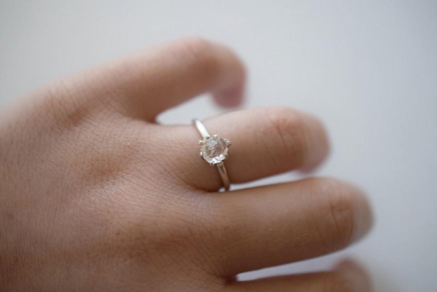 زفاف - Raw Diamond Engagement Ring, Rough Uncut Diamond, White Diamond, Natural Diamond Wedding Band, Raw Gemstone, Avello, Size 7, Graduation Gift