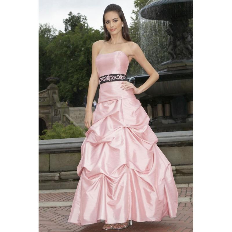 Wedding - Charming A-line Strapless Embroidery Pick Up Skirt Ruching Floor-length Taffeta Bridesmaid Dresses - Dressesular.com