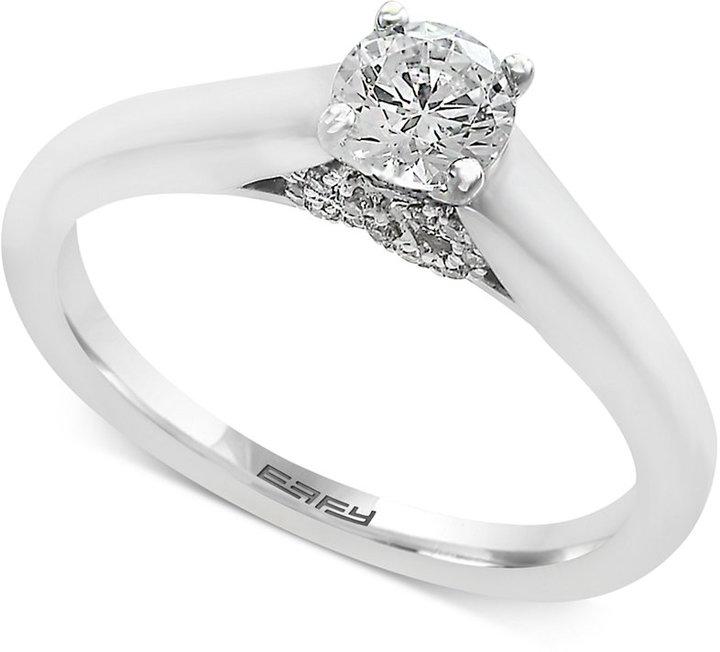 زفاف - EFFY® Infinite Love Diamond Infinity Engagement Ring (1/2 ct. t.w.) in 18k White Gold