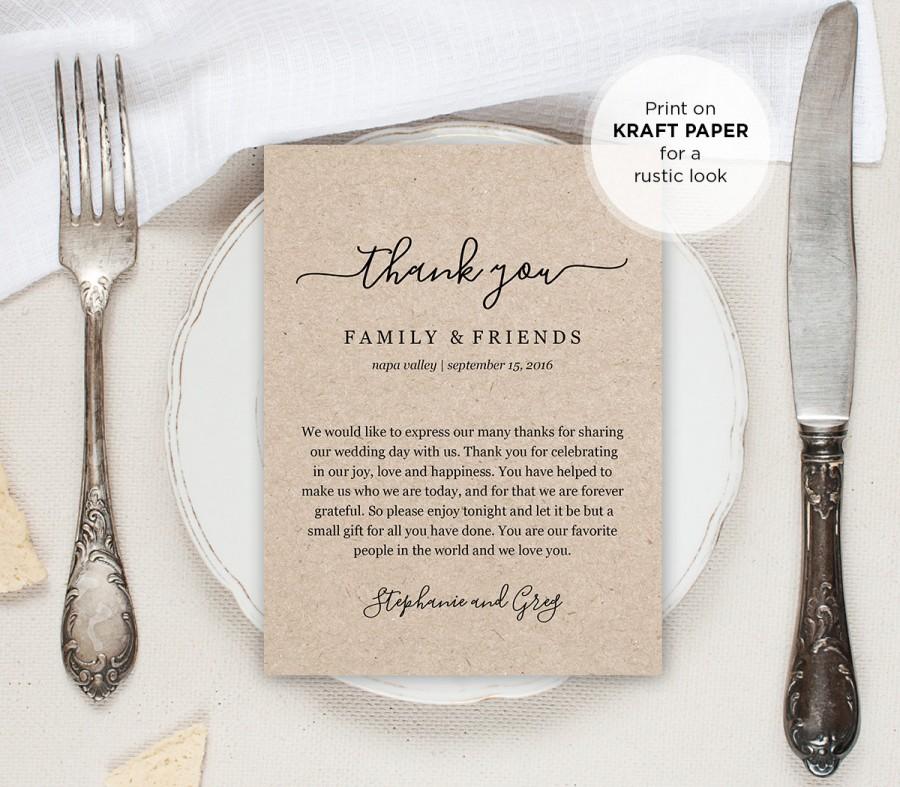 Wedding Thank You Letter Thank You Note Printable Wedding In Lieu