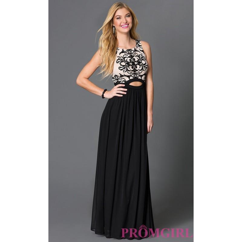 Mariage - Sleeveless Floor Length Dress with Cut Outs and Lace Bodice by Blondie Nites - Brand Prom Dresses