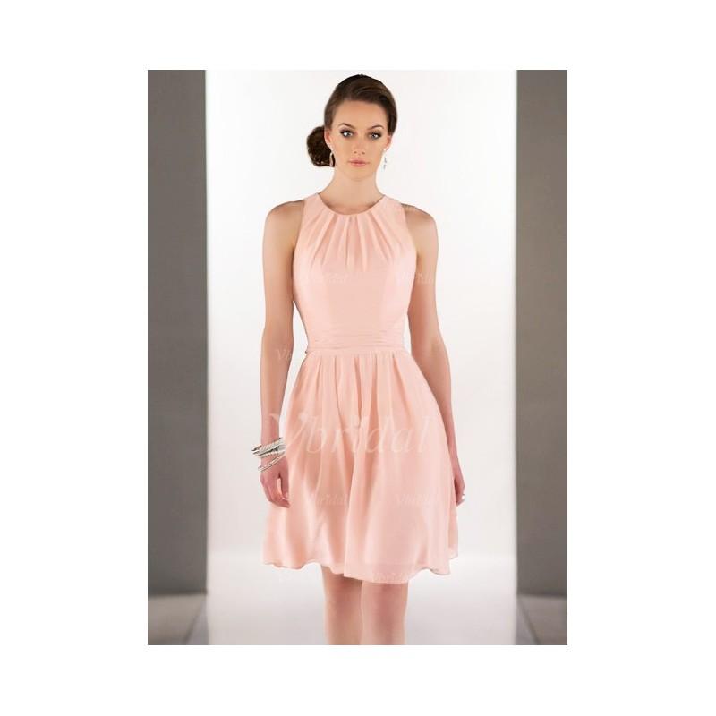 Mariage - A-Line/Princess Scoop Neck Short/Mini Chiffon Bridesmaid Dress With Ruffle - Beautiful Special Occasion Dress Store
