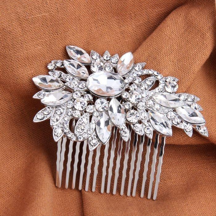 Hochzeit - Crystal Bridal Headpiece Wedding Veil Accessories