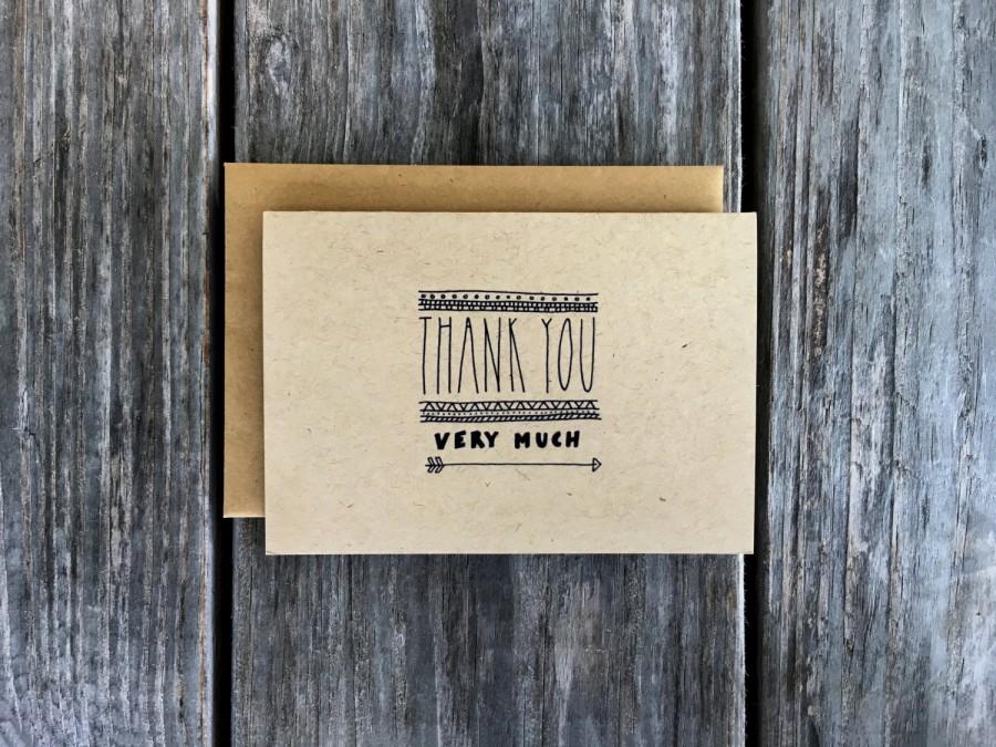Mariage - Thank You Very Much, Rustic Wedding Thank You, Bulk Thank You Cards