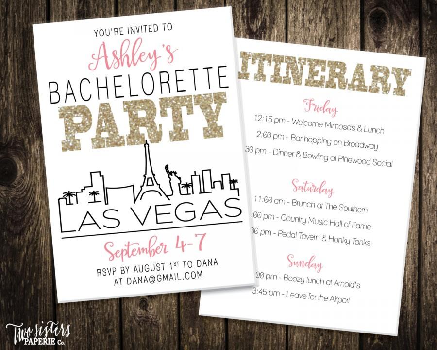 Mariage - Las Vegas Bachelorette Party Invitation - LAS VEGAS Bachelorette Party - Printable Invitation