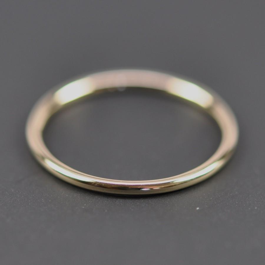 زفاف - 14K Yellow Gold Full Round 1mm Skinny Ring, Solid Gold, Recycled Metal, Eco-Friendly, sizes 3-6 this listing, Sea Babe Jewelry