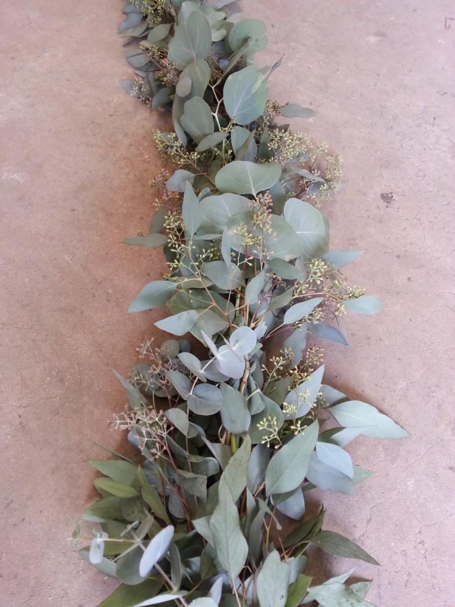 Hochzeit - Seeded Eucalyptus And Silver Dollar Eucalyptus Garland