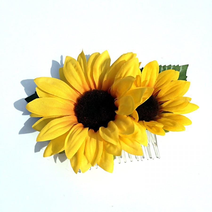 Свадьба - Sunflower Hair Clip, Sunflower Hair Comb, Sunflower Wedding, Daisy Hair Clip, Sunflower Hair Piece, Sunflower Wedding Head Piece, Hair Clip