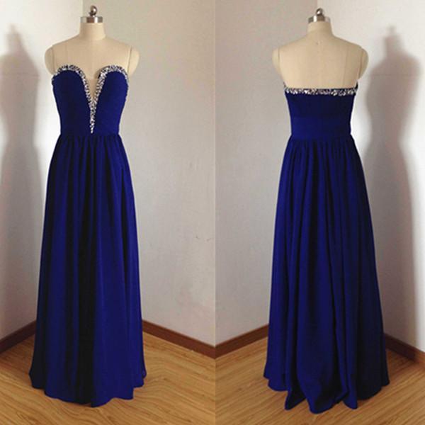 Hochzeit - royal blue prom Dress,chiffon Prom Dress,cheap prom dress,evening dress,Long prom dress,BD1027