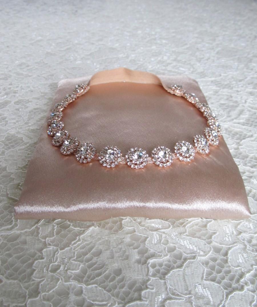 Свадьба - Rose Gold Crystal Rhinestone Bridal Garter,Wedding Garter,Bridal Accessories,Style #G23