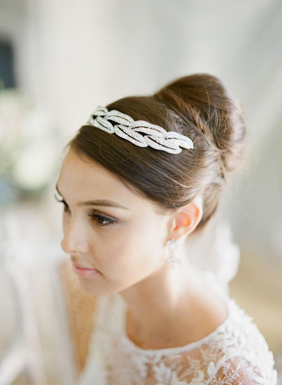 زفاف - Bridal Tiara Woven Headband  - RHEA Swarovski Bridal Tiara, Crystal Wedding Crown, Rhinestone Tiara, Wedding Tiara, Diamante Crown