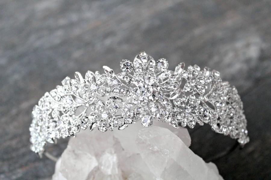 زفاف - Bridal Tiara Crystal Tiara - EVELYN Tiara, Swarovski Bridal Tiara, Crystal Wedding Crown, Rhinestone Tiara, Wedding Tiara, Diamante Crown