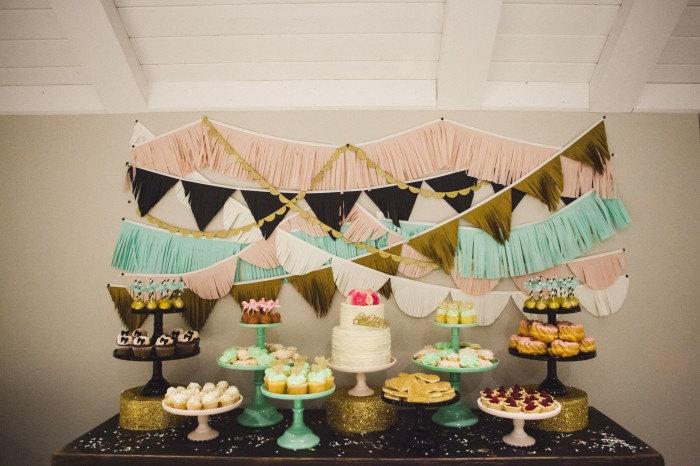 Hochzeit - Tissue Fringe Garland // baby shower decorations // dessert table backdrop // bridal shower decorations // photo booth backdrop // fringe