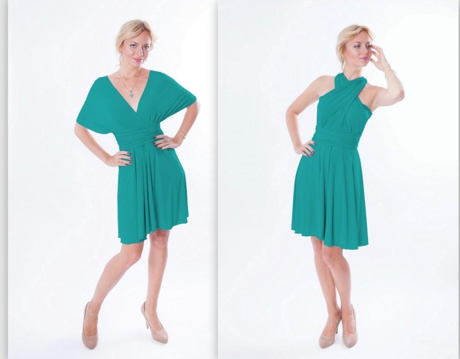 زفاف - Dark green turqiouse Infinity dress  Convertible Dress Coctail dress