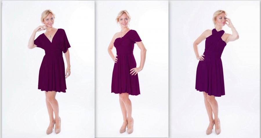 زفاف - Grape short infinity dress  Convertible Dress Coctail dress