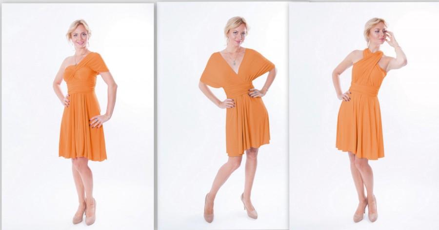 Hochzeit - Orange Infinity dress  Convertible Dress Coctail dress
