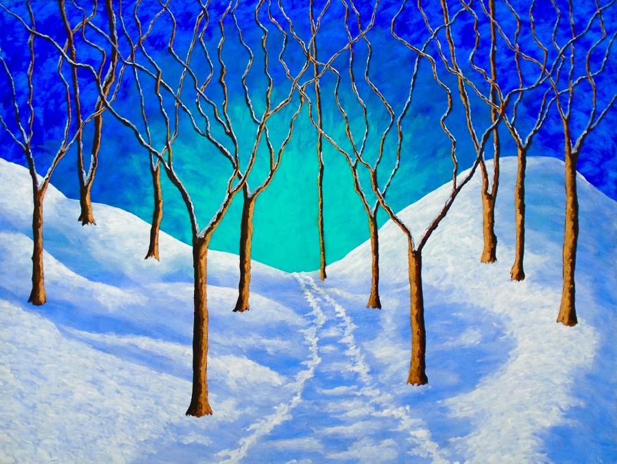 زفاف - Winter Woods (ORIGINAL ACRYLIC PAINTING) 18" x 24" by Mike Kraus
