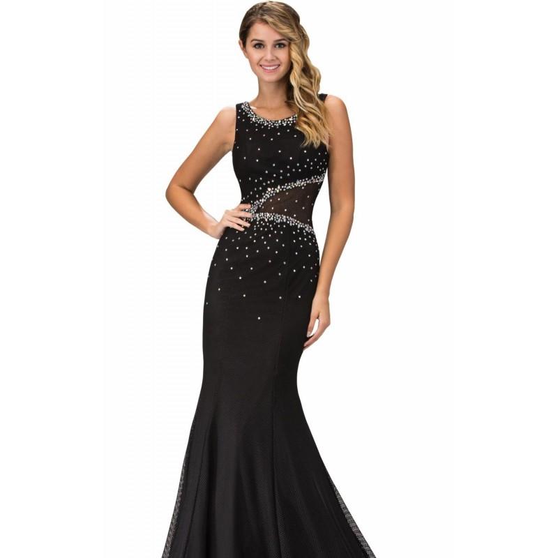 Mariage - Black Beaded Mesh Gown by Elizabeth K - Color Your Classy Wardrobe