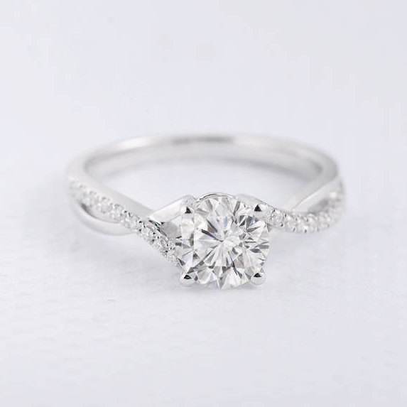 زفاف - Forever One Forever Brilliant Moissanite Engagement Ring Infinity Half Eternity Ring Simple Minimalist Wedding Ring Bridal Anniversary Ring