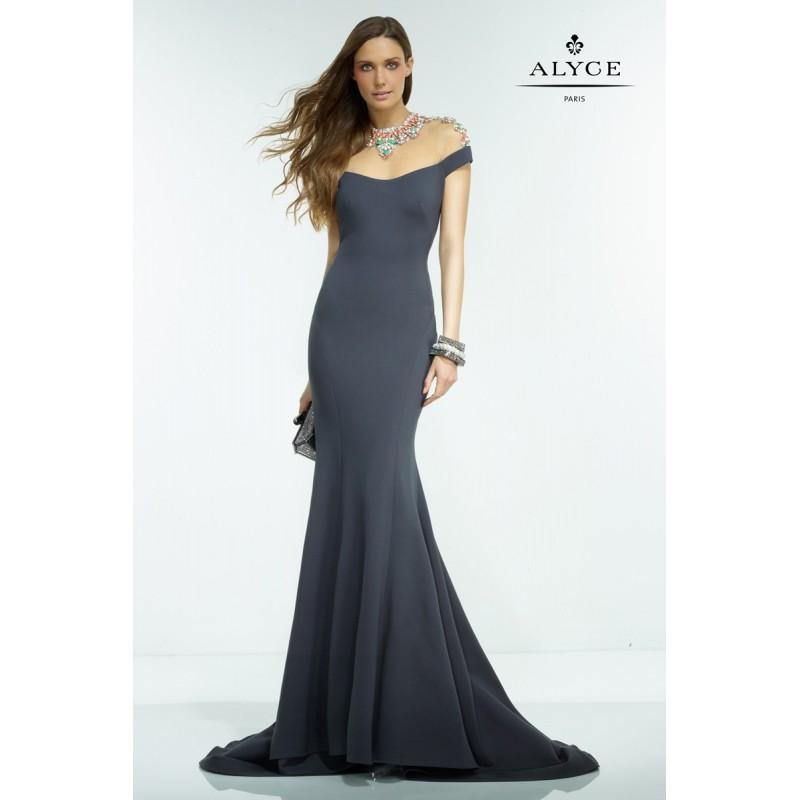 زفاف - Alyce Paris 2553 dress - Fit and Flare Illusion, Off the Shoulder Alyce Paris Long Prom Dress - 2017 New Wedding Dresses