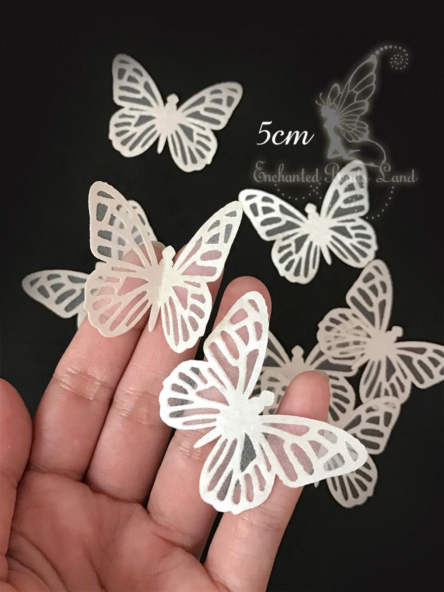 زفاف - 4pcs 5cm Fabric Organza Butterflies Fabric Butterfly for Wedding Hair Piece Craft Jewelry Making Findings Lingerie Bralette Sewing Project