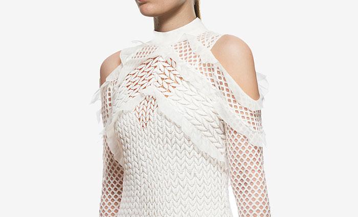 زفاف - Self Portrait Purl Knit Combi Dress In White