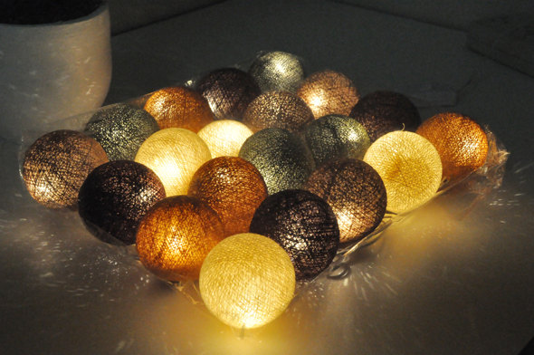 زفاف - 20 Bulbs Jungle tones Cotton ball string lights for Patio,Wedding,Party and Decoration
