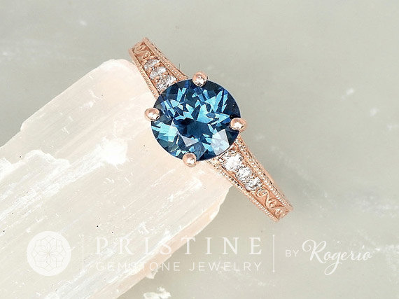 زفاف - Diamond Accented Vintage Style Engagement Ring Semi Mount Main Stone Not Included