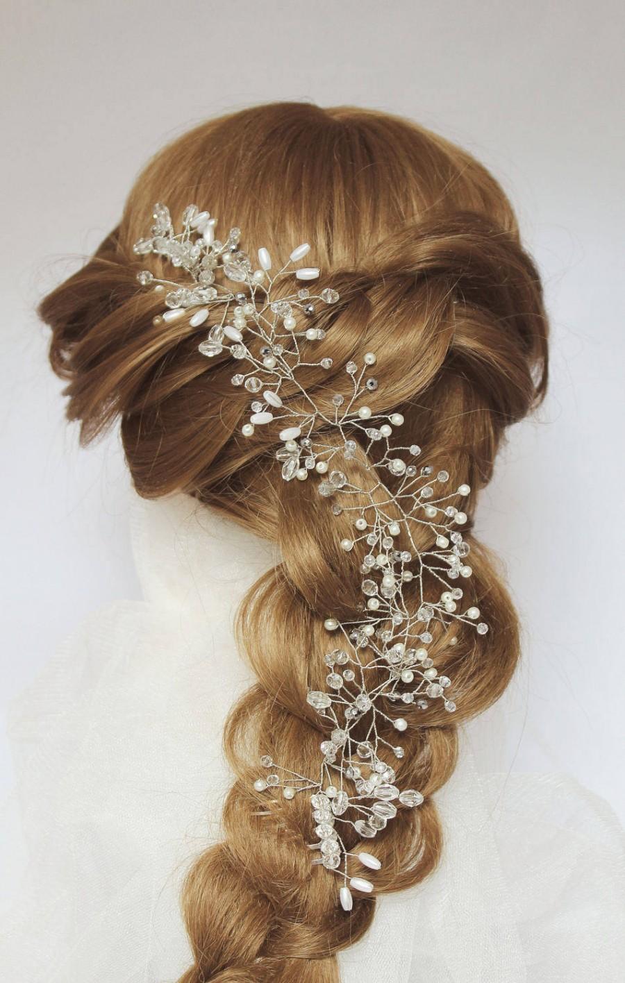 زفاف - Bridal Hair Vine Bridal Veil Bridal diadem beaded headband Wedding band pearl headband bridal headpiece Wedding headband bridal headband