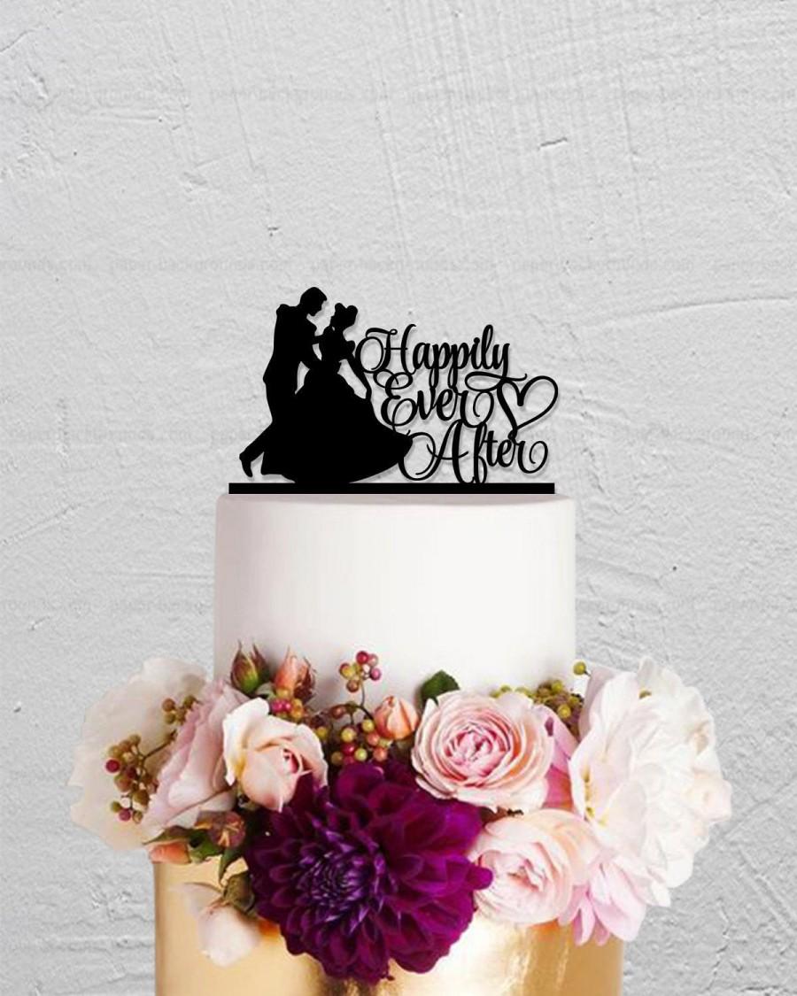 Wedding - Wedding Cake Topper,Happily Ever After Topper,Cinderella Cake Topper,Custom Cake Topper,Princess and Prince Cake Topper,Disney Cake Topper