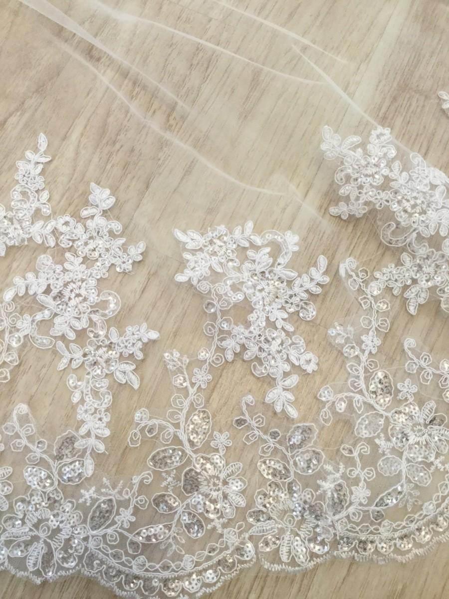 زفاف - Cathedral Bridal Veil: Two-Layer, High quality, Custom Made