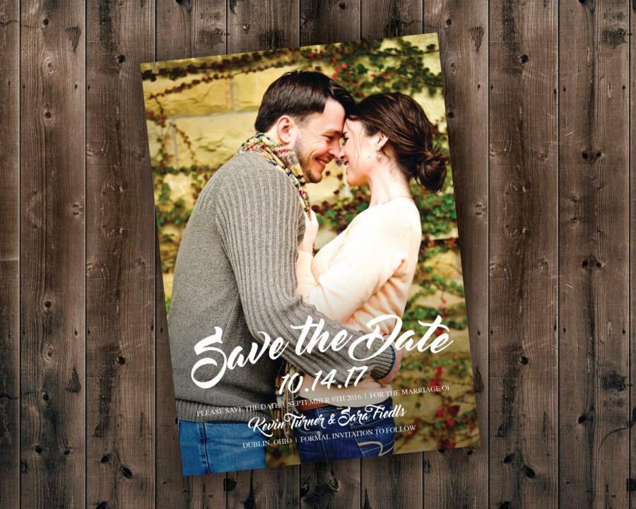 Mariage - Photo Save the Date Cards Printed - Postcards, Cheap, Photo, Unique, Announcements, Custom, Affordable, Photograph, Classic, Gold