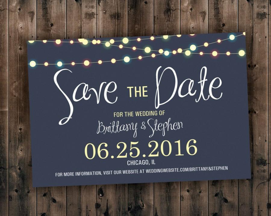 Wedding - Cheap Unique SAVE THE DATE cards - Cheap Save the Dates, Lights Wedding Invitations, Unique, Announcements, Custom, Night, Blue