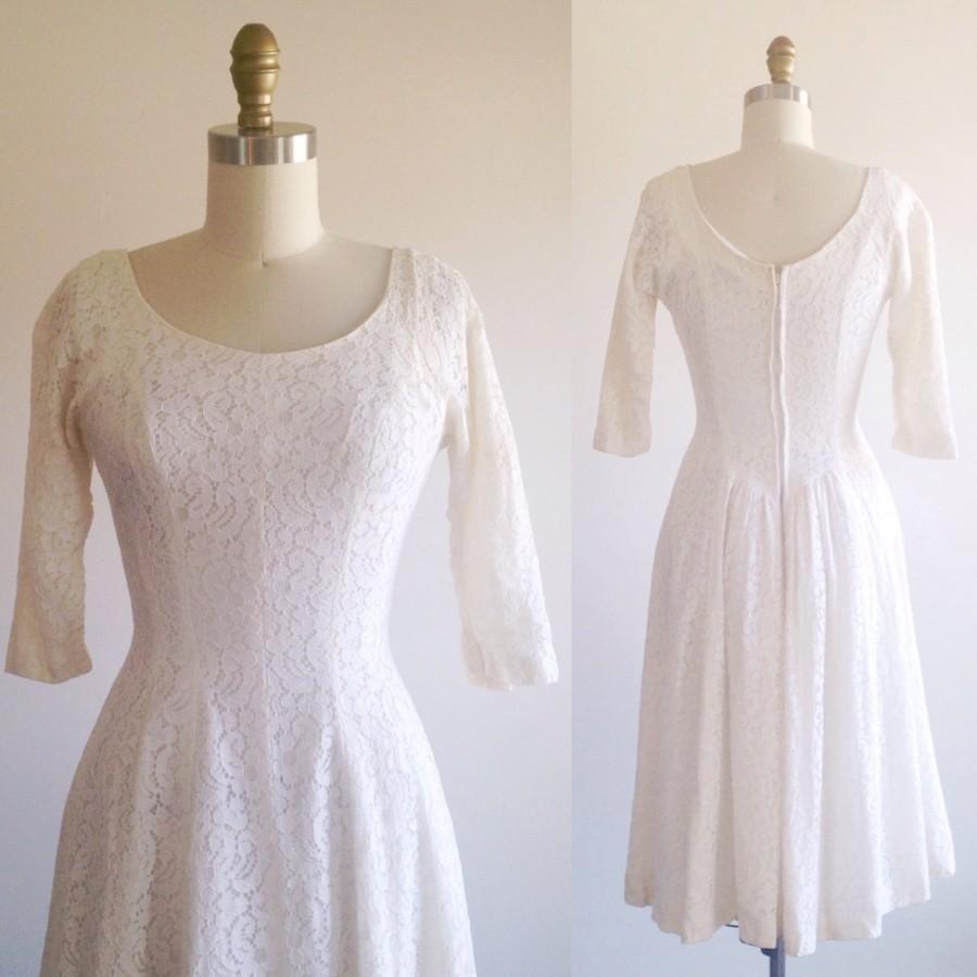 Hochzeit - Lace wedding dress- Simple wedding dress- Short wedding dress-Lace dress- Ivory lace dress- Ivory wedding dress- Fall wedding dress- Small